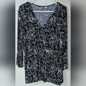 XXL Dana Buchanan 3/4 Sleeve V Neck Blouse
